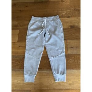 Under Armour Gray Taped Fleece Joggers Logo Sweatpants L Athleisure Streetwear